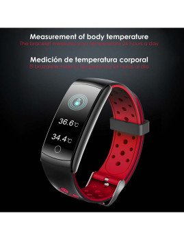 imagem de Smartband Q8T com monitor de temperatura corporal coração e Vermelho2