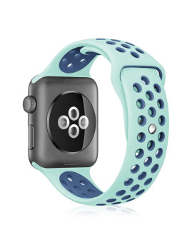 imagem grande de Bracelete Desportiva Silicone Para Apple Watch 42Mm / 44Mm S/M Verde água-marinha2