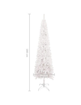 imagem grande de Árvore De Natal Fina 180 Cm Branco  5