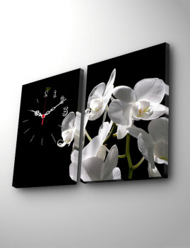 imagem grande de Pintura Tela Decorativa Relógio Multicor (2 Peças)3