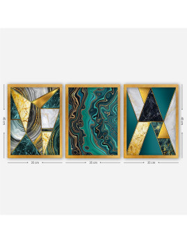 imagem de Pintura Decorativa  (3 peças) Verde e Dourado2