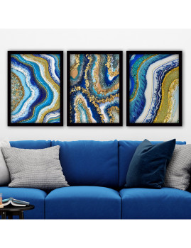 imagem grande de Pintura Decorativa  (3 peças) Azul1