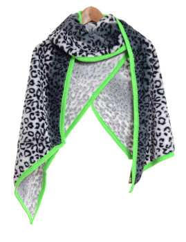 imagem de Echarpe de Inverno Leopardo Cinza e Verde1