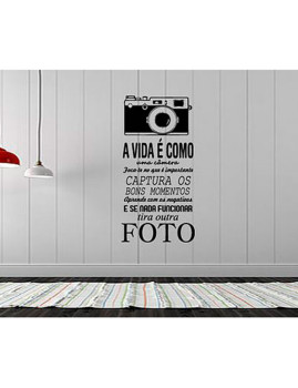 imagem grande de Vinil Decorativo 'A vida é como uma câmera'1