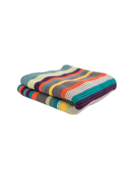 imagem grande de Cobertor de Malha - Multicolorido Riscas1