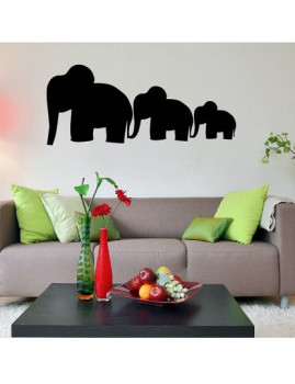 imagem grande de Autocolante Elefantes Preto2