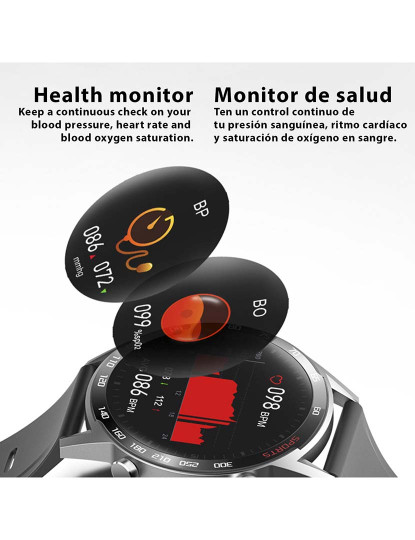 imagem de Smartwatch T23 c/ Termómetro Corporal, Tensão, O2 e Multidesportivo cinza3