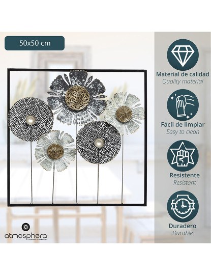 imagem de Decoração De Parede Com Flores De Metal2