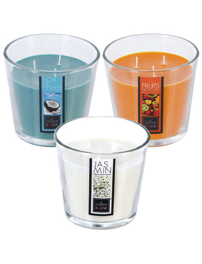 imagem de Conjunto De 3 Velas Perfumadas D.13,5 Cm. Aromas De Rosa, Frutas Vermelhas E Framboesa1