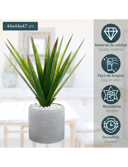 imagem de Aloe Vera Artificial E Vaso De Cerâmica Com Altura 49Hello Garden2