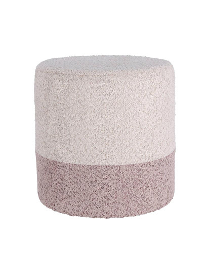 imagem de Banqueta 'Boucle' Ø35Cm Bege Com Rosa Claro1