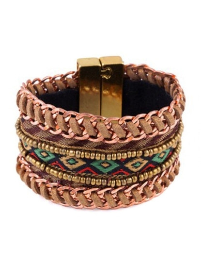imagem de Bracelete Woven Dourado e Verde1
