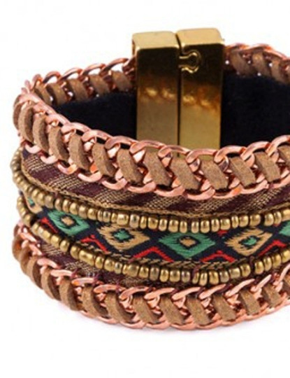 imagem de Bracelete Woven Dourado e Verde2