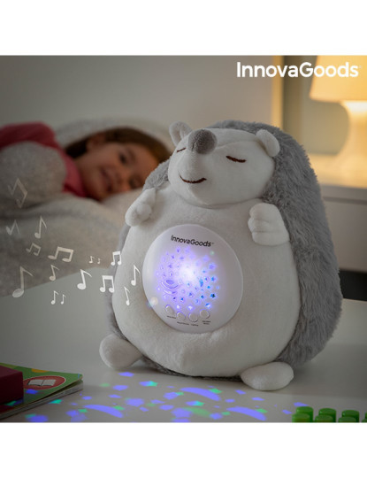 imagem de Porco-Espinho de Peluche com Ruído Branco e Projetor de Luz de Presença Spikey InnovaGoods2