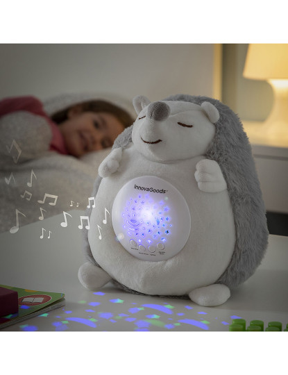 imagem de Porco-Espinho de Peluche com Ruído Branco e Projetor de Luz de Presença Spikey InnovaGoods1