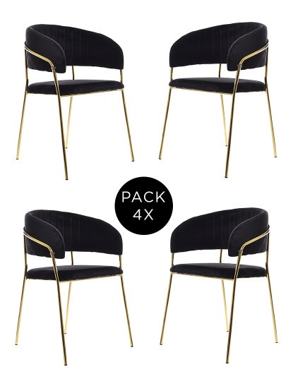 imagem de Pack 4 Cadeirões Glam Preto1