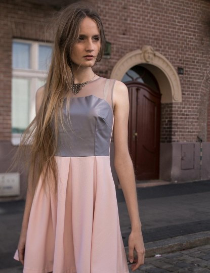 imagem de Vestido Curto Cinza E Rosa3