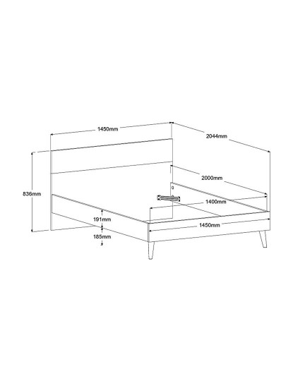imagem de Cama Aalborg Preto e Carvalho 140x200 cm12