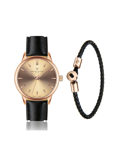 imagem de Conjunto Relógio + Pulseira Unisexo Rose Gold1