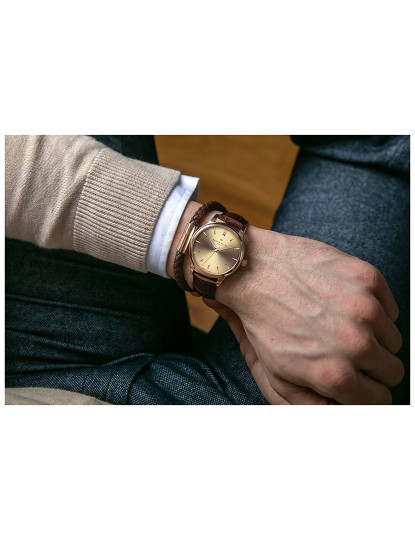 imagem de Conjunto Relógio + Pulseira Unisexo Rose Gold2