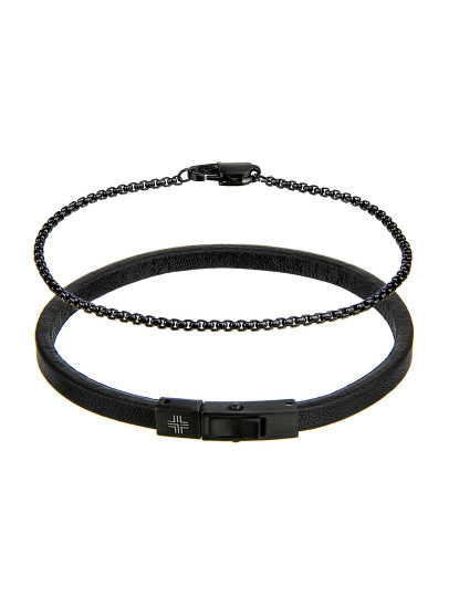 imagem de Pulseira Philip Blanc Homem Preto e Prateado1