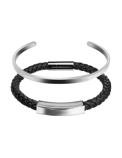 imagem de Pulseira Philip Blanc Homem Preto e Prateado1