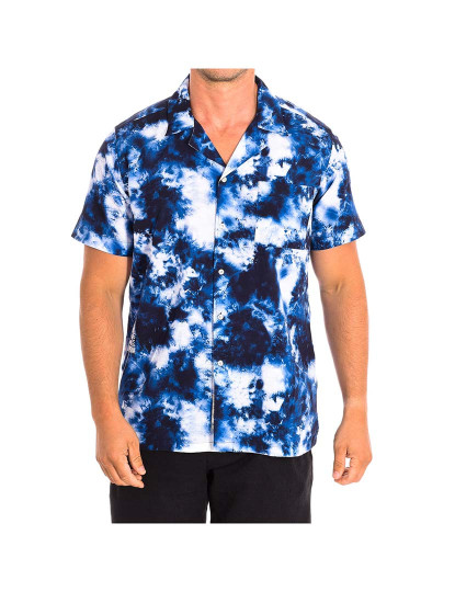 imagem de Camisa Manga Curta Homem Azul Marinho Padrão1