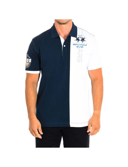 imagem de Pólo Manga Curta Homem Azul Navy e Branco1