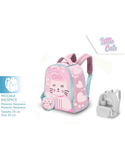 imagem de Mochila Neopreno 25Cm Gatinhos2