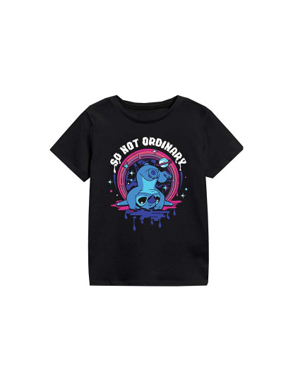 imagem de Camisola de Manga Curta Infantil Stitch So Not Ordinary Preto 12-13 Anos1