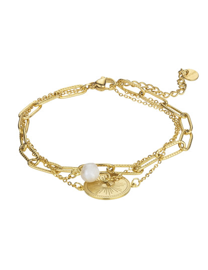 imagem de Pulseira de Senhora Dourado, pérola branca1