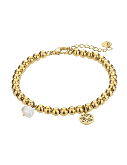 imagem de Pulseira de Senhora Dourado, pérola branca1