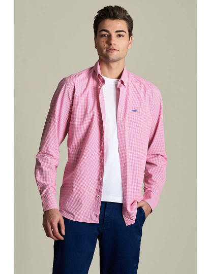 imagem de Camisa Desportiva Cintada Rosa Forte1