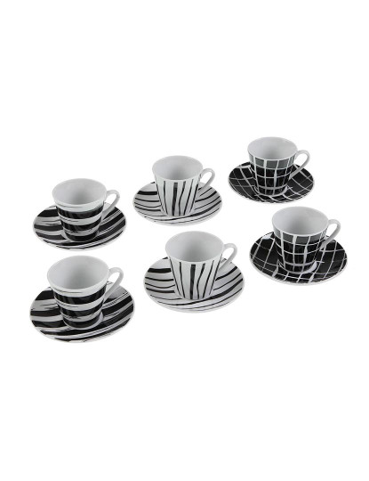 imagem de Conjunto de Chávenas com Pratos Versa Preto Porcelana1