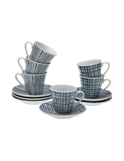 imagem de Conjunto de Chávenas com Pratos Versa Azul Porcelana1