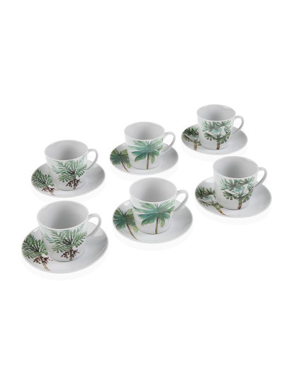 imagem de Conjunto de Chávenas com Pratos Versa Porcelana Folhas1