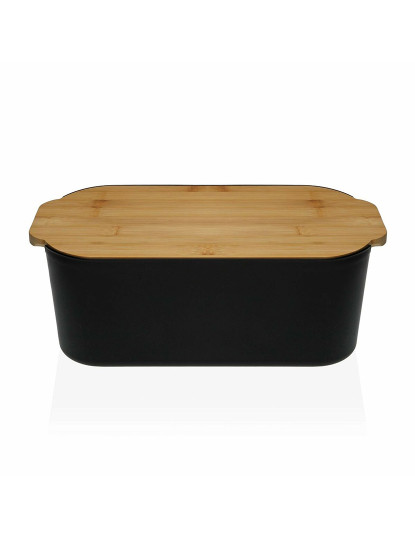 imagem de Cesta do Pão Versa Preto Bambu Polipropileno 18,5 x 12 x 33 cm3