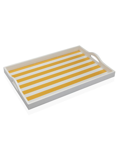 imagem de Tabuleiro Versa Amarelo Madeira MDF 30 x 5 x 45 cm Riscas1