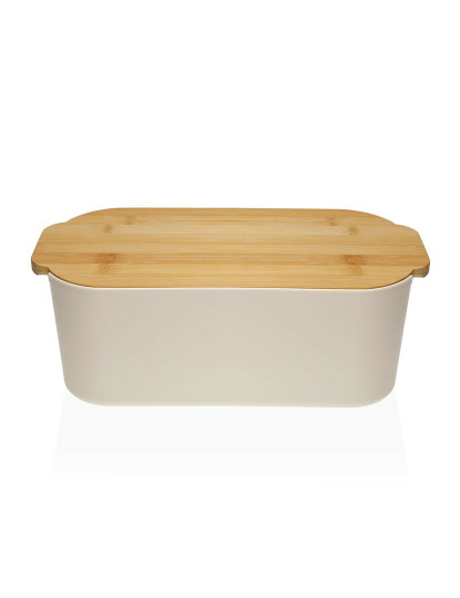 imagem de Cesta do Pão Versa Branco Bambu Polipropileno 18,5 x 12 x 33 cm2