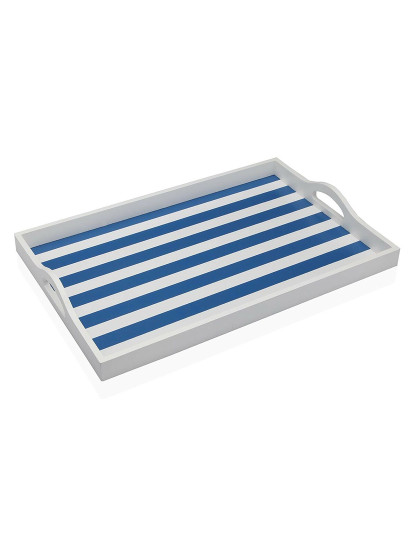 imagem de Tabuleiro Versa Azul Madeira MDF 30 x 5 x 45 cm Riscas1