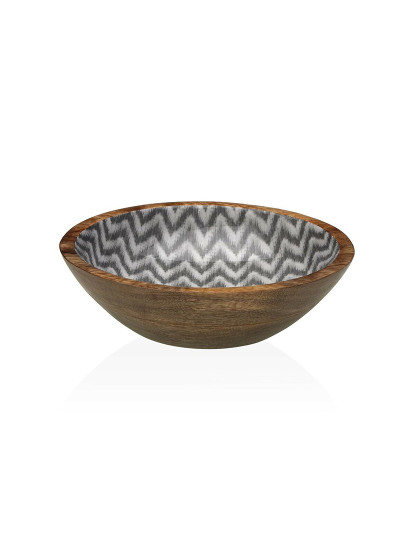 imagem de Saladeira Versa Chevron Bambu Porcelana Madeira de mangueira 24 x 7 x 24 cm1