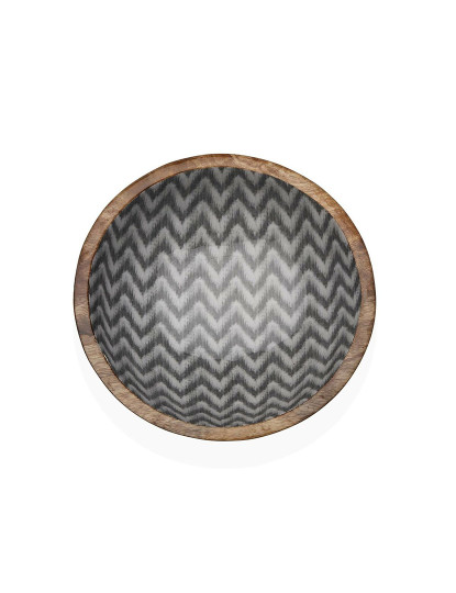 imagem de Saladeira Versa Chevron Bambu Porcelana Madeira de mangueira 24 x 7 x 24 cm2