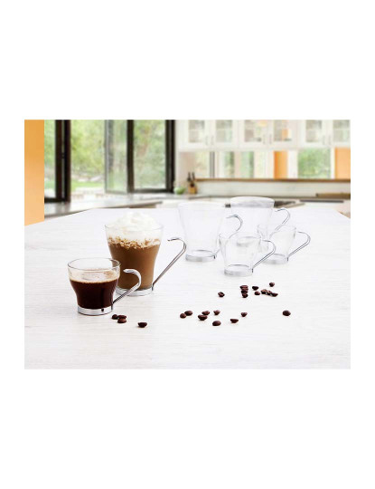 imagem de Conjunto de Chávenas de Café Quid Supreme Transparente Vidro Aço 250 ml 3 Peças4