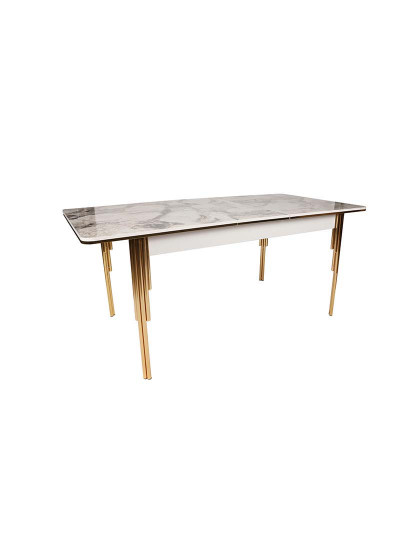 imagem de Mesa Jantar Damla Dourado Branco6