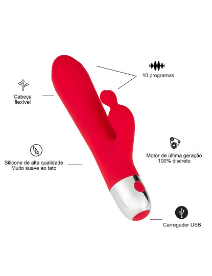 imagem de Vibrador Rabbit - 10 programas - Vermelho2