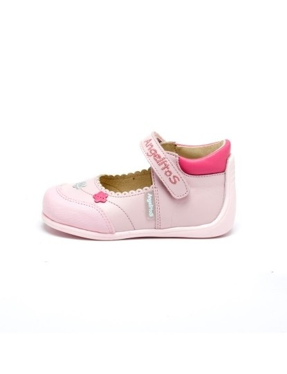 imagem de Sapatos de Criança reforço em borracha com Velcro Rosa Lets Grow2
