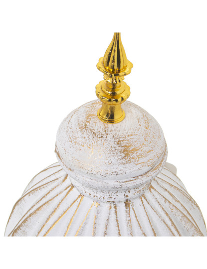 imagem de Vaso Cerâmica Branco Dourado 2