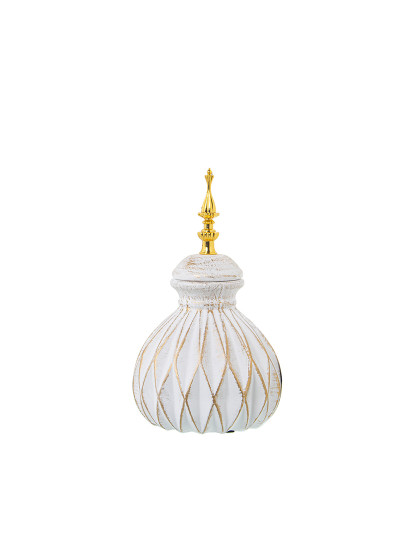 imagem de Vaso Cerâmica Branco Dourado 1