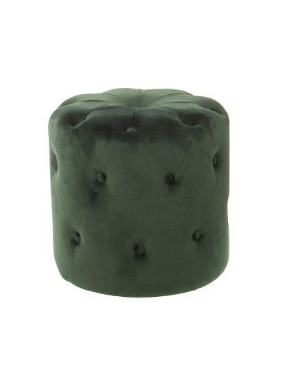 imagem de Pufe Capitoné Veludo Verde Escuro 2