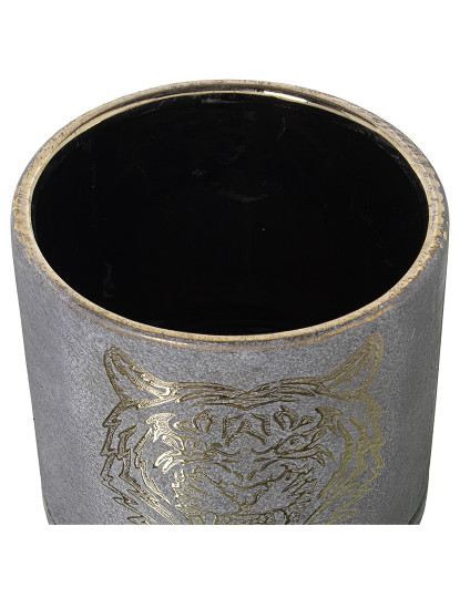 imagem de Vaso Cerâmica Cinza Dourado Tigre 2